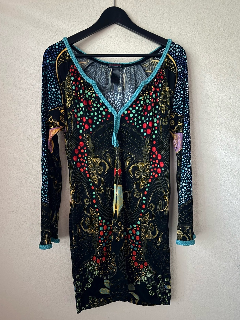 Vintage Custo Barcelona Y2K Graphic Mini Dress Small